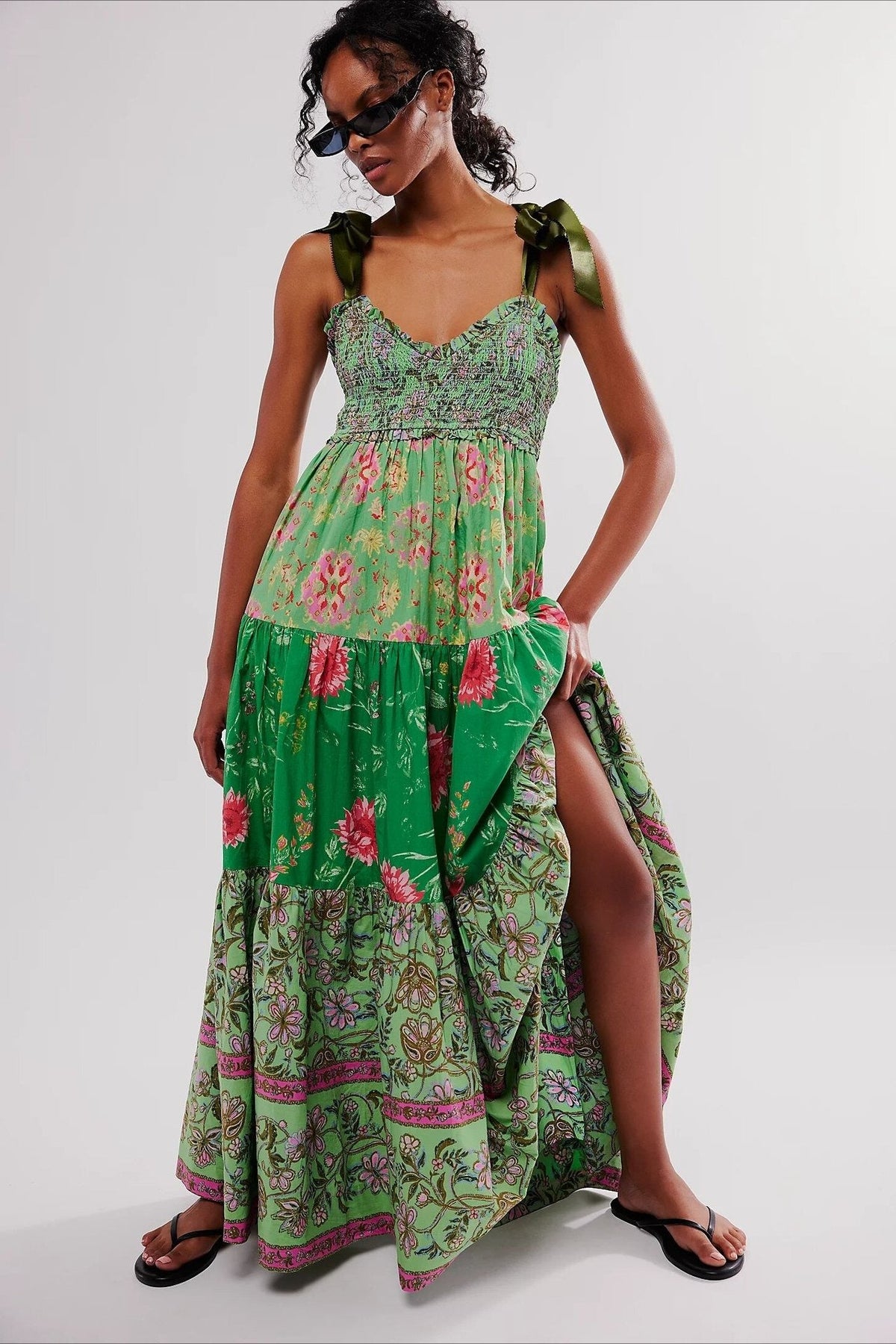 Vintage Print Cami Maxi Boho Dress