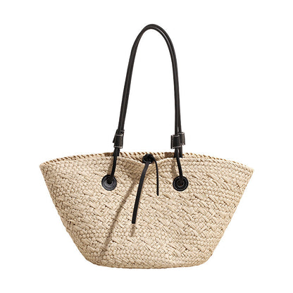 Gradient Woven Straw Tote Bag