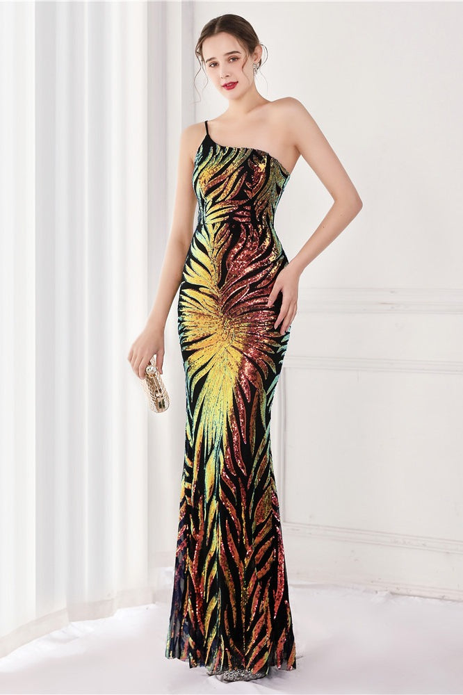 Sparkle Beaded V Neck Party Gown Formal Dress