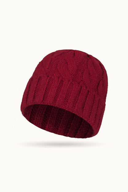 Solid Color Ribbed Ponytail Beanie Hat