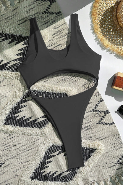 Sexy Cutout High Cut Slim Fit One Piece Swimwear
