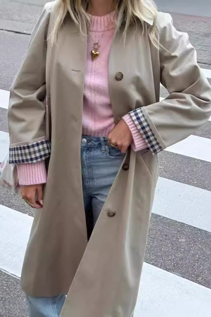 Polo Collar Single Breasted Elegant Overcoat