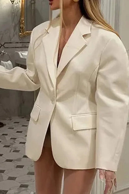 Turn Down Collar Casual Blazer