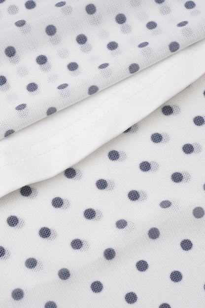 Polka Dot Low Rise Ruffle Trim A Line Skirt