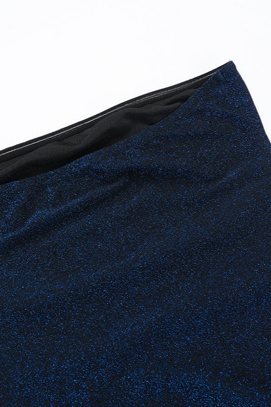 Glitter Strapless Sash Mini Dress