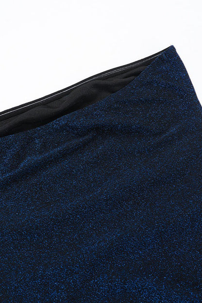 Glitter Strapless Sash Mini Dress