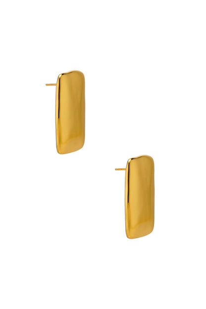 Metallic smooth rectangular earrings
