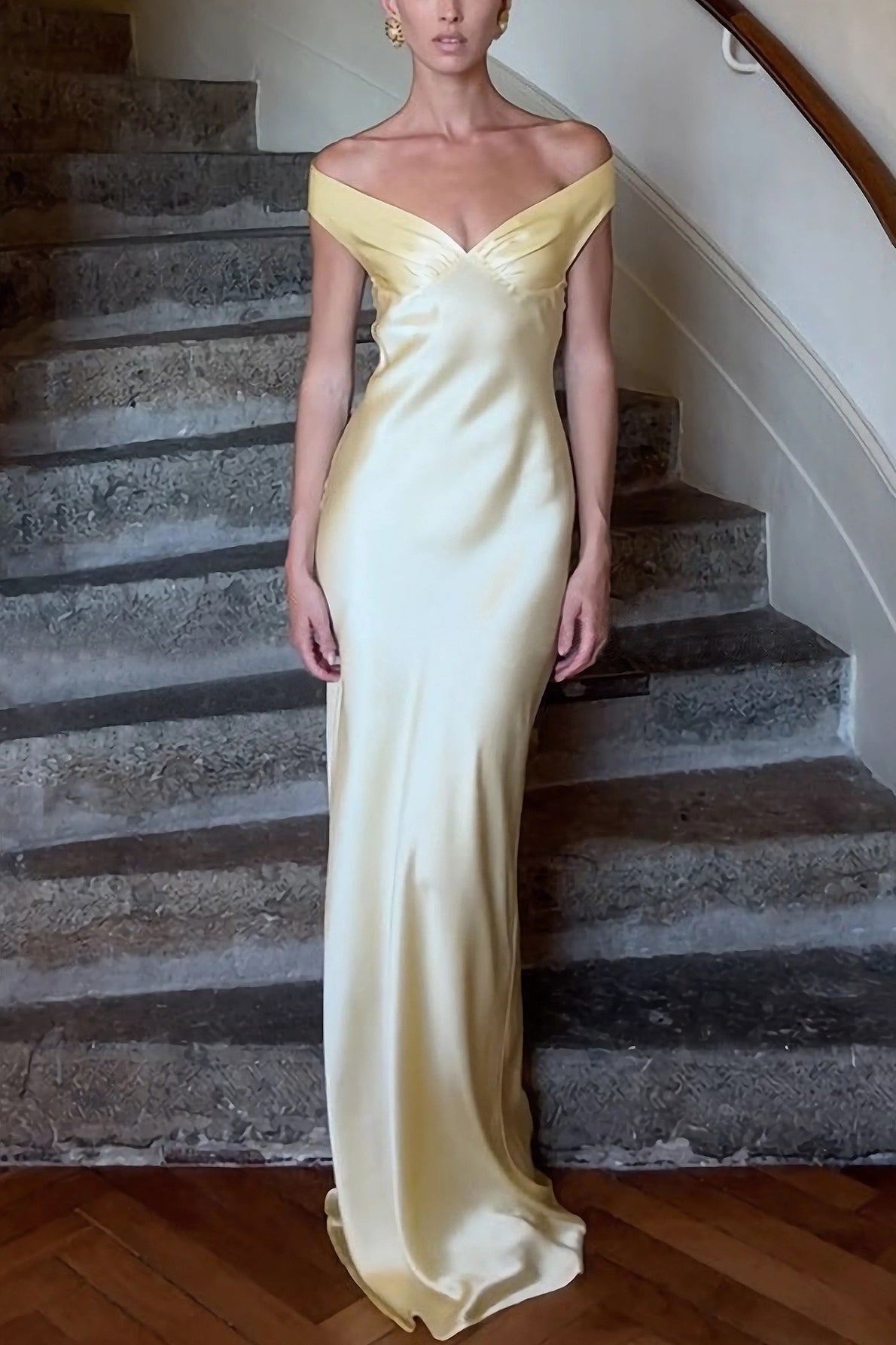 Off Shoulder Strapless Backless Maxi Sexy Prom Dress