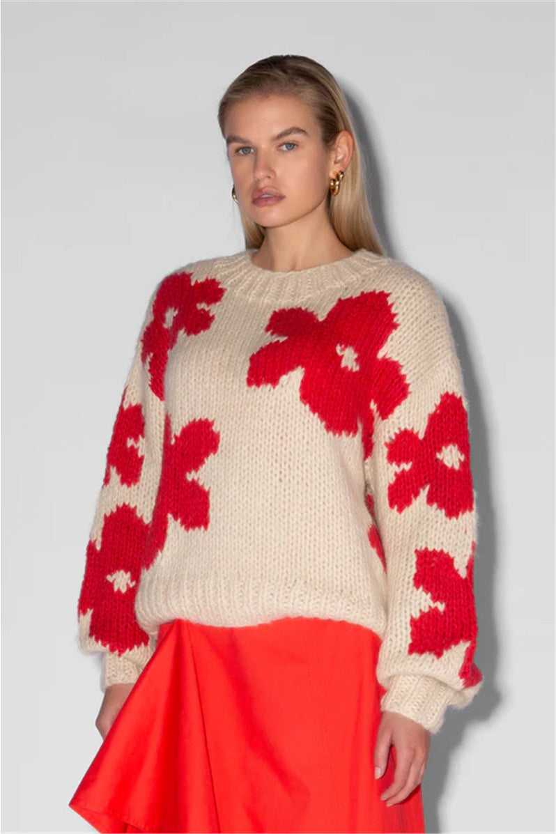 Pullover Floral Detail Sweater