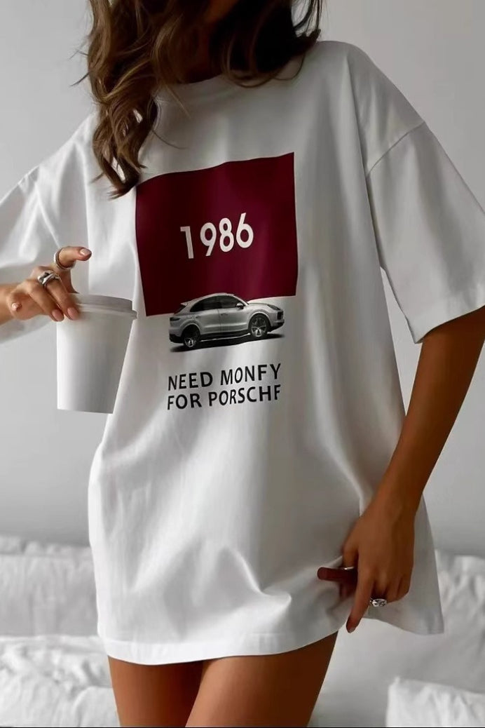 Cotton Graphic Print Loose Fit Short Sleeve Tee