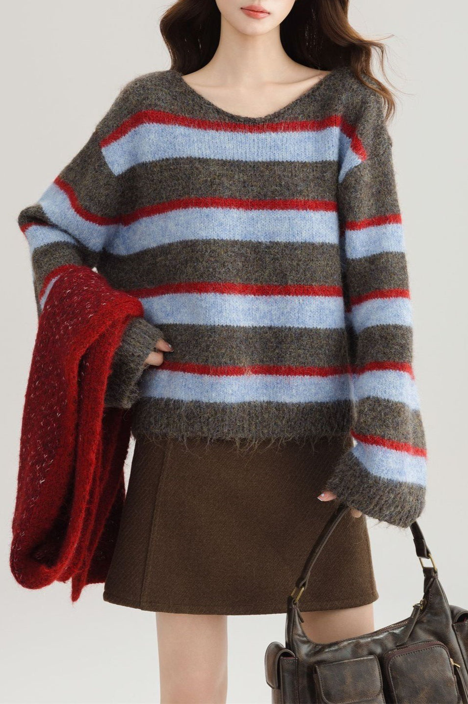 Crew Neck Colorblock Sweater