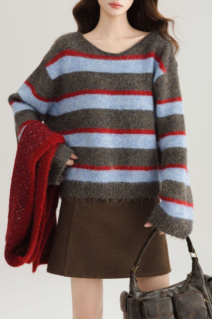 Crew Neck Colorblock Sweater