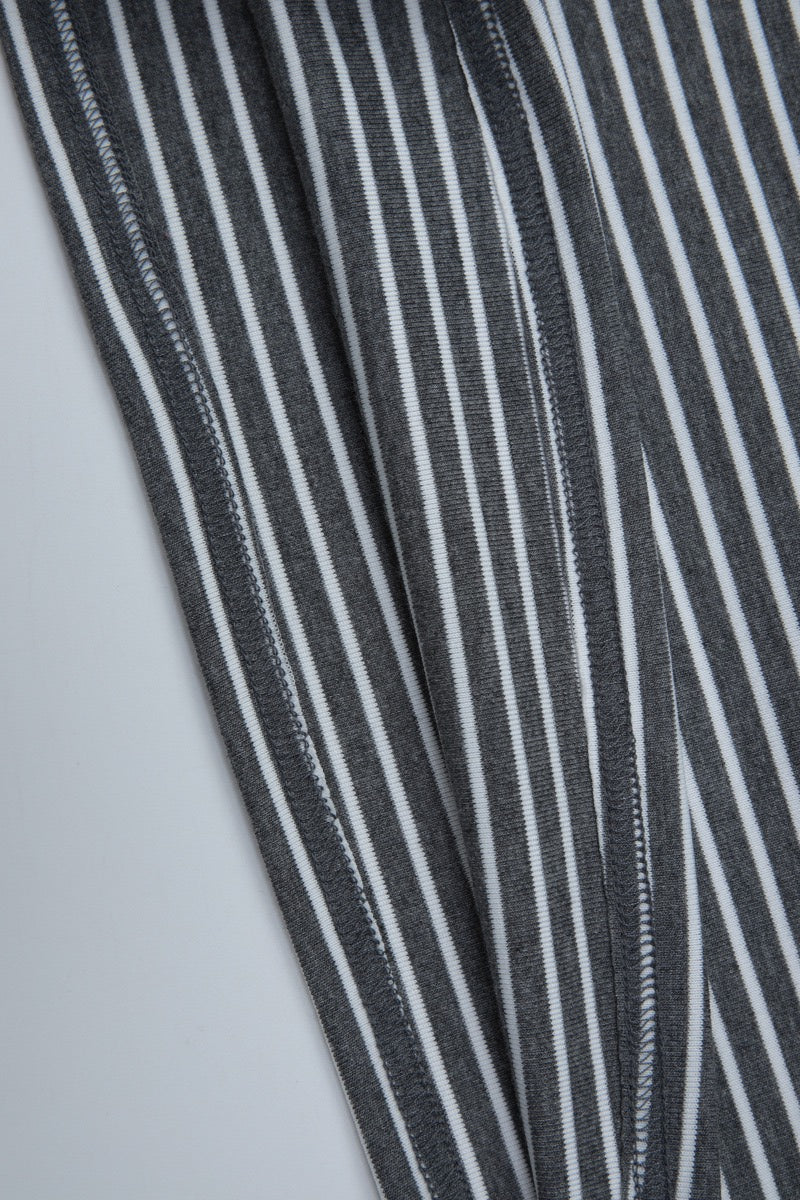 Striped Crew Neck Fitted Long Sleeve Tee