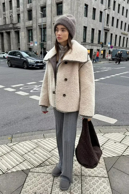 Fleece Lapel Short Jacket