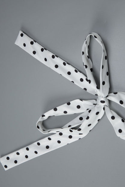 Polka Dot Halter Asymmetrical Hem Midi Dress