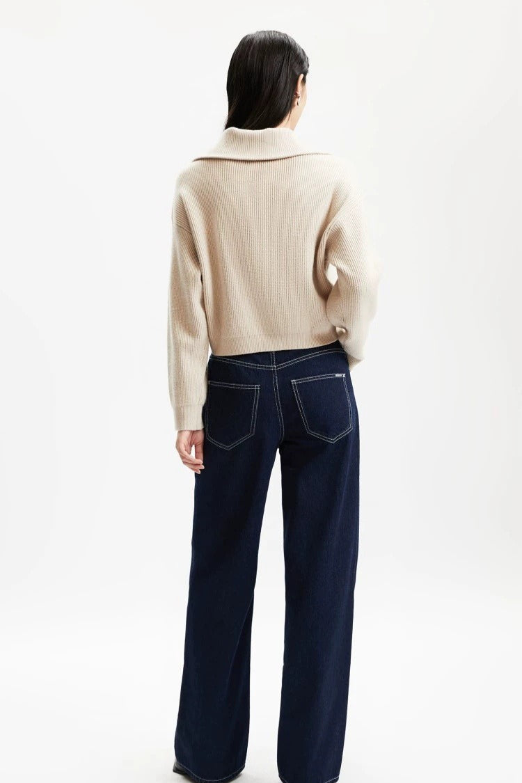Short Cable Knit Pullover Sweater