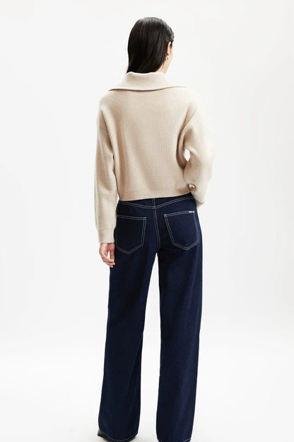 Short Cable Knit Pullover Sweater