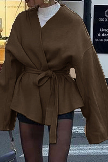 Tailored Long Sleeve Belted Trench Coat