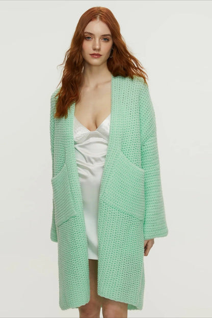 Longline Cable Knit Cardigan