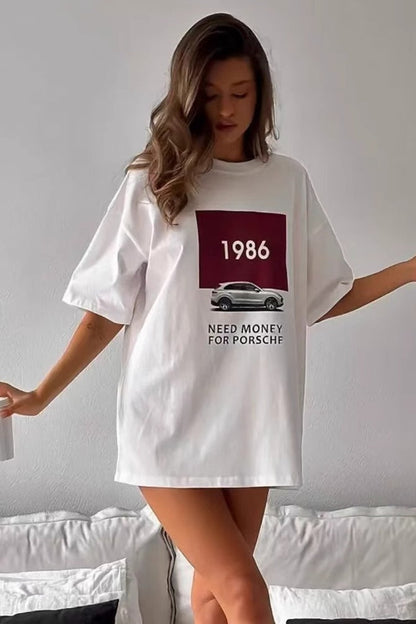 Cotton Graphic Print Loose Fit Short Sleeve Tee