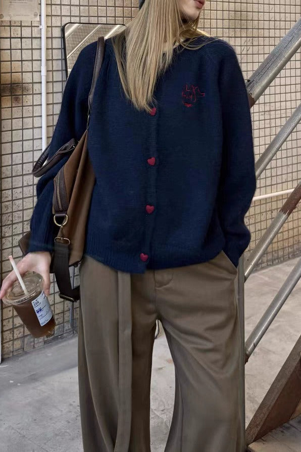 Vintage Loose Fit Round Neck Knit Sweater