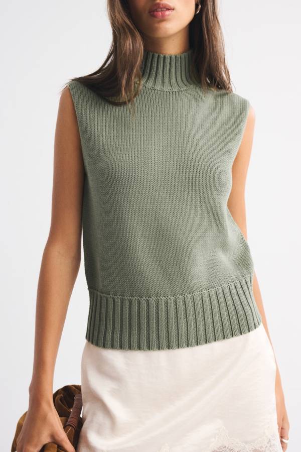 Mockneck Sweater Shell Top