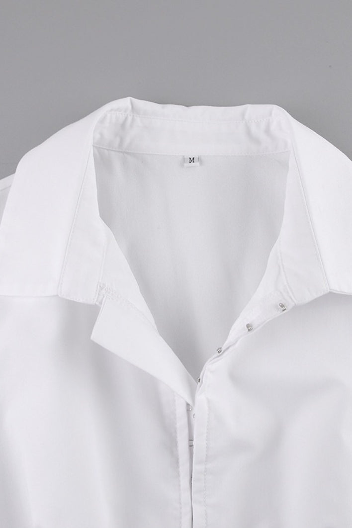 Long Sleeve Polo Collar Blouse