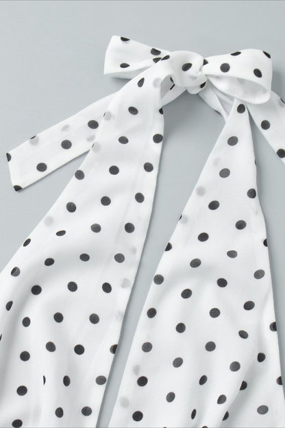 Sexy Polka Dot Halter Tie Top Low Rise Skirt Set