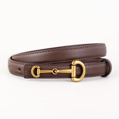 Horseshoe Buckle Slim Minimal Casual Belt