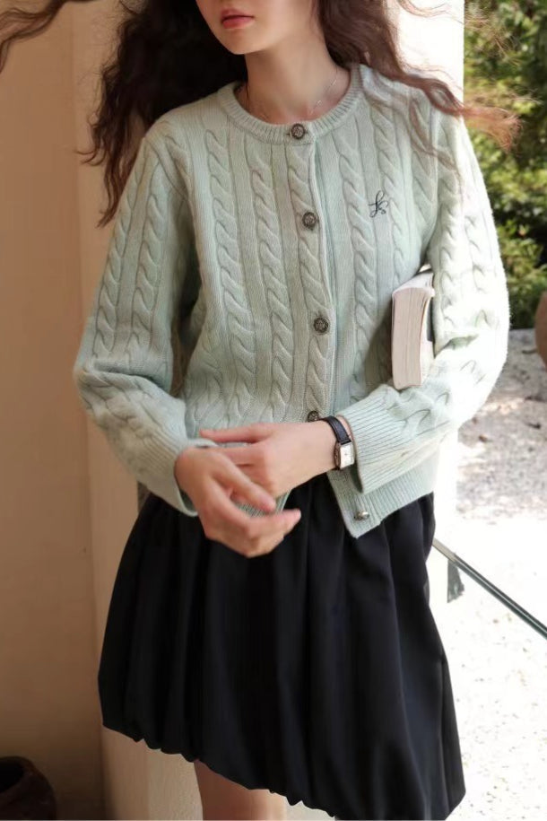 Fine Gauge Merino Cable Cardigan