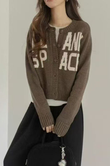 Loose Fit Letter Embroidery Sweater