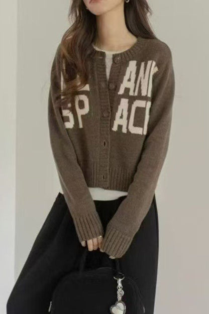 Loose Fit Letter Embroidery Sweater