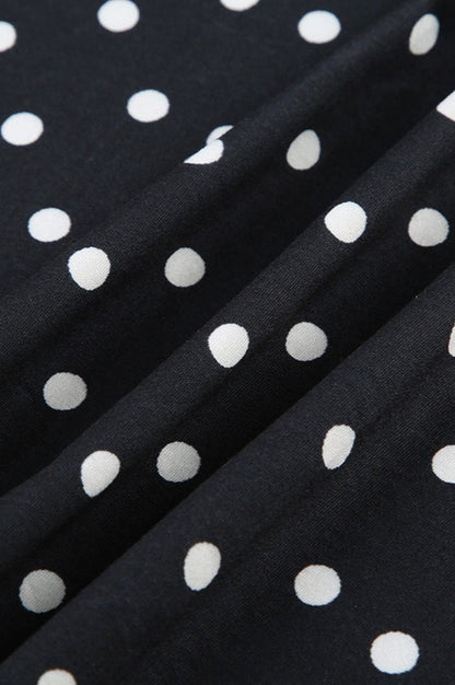 Polka Dot Ruffle V-Neck Cap Sleeve Fit and Flare Mini Dress