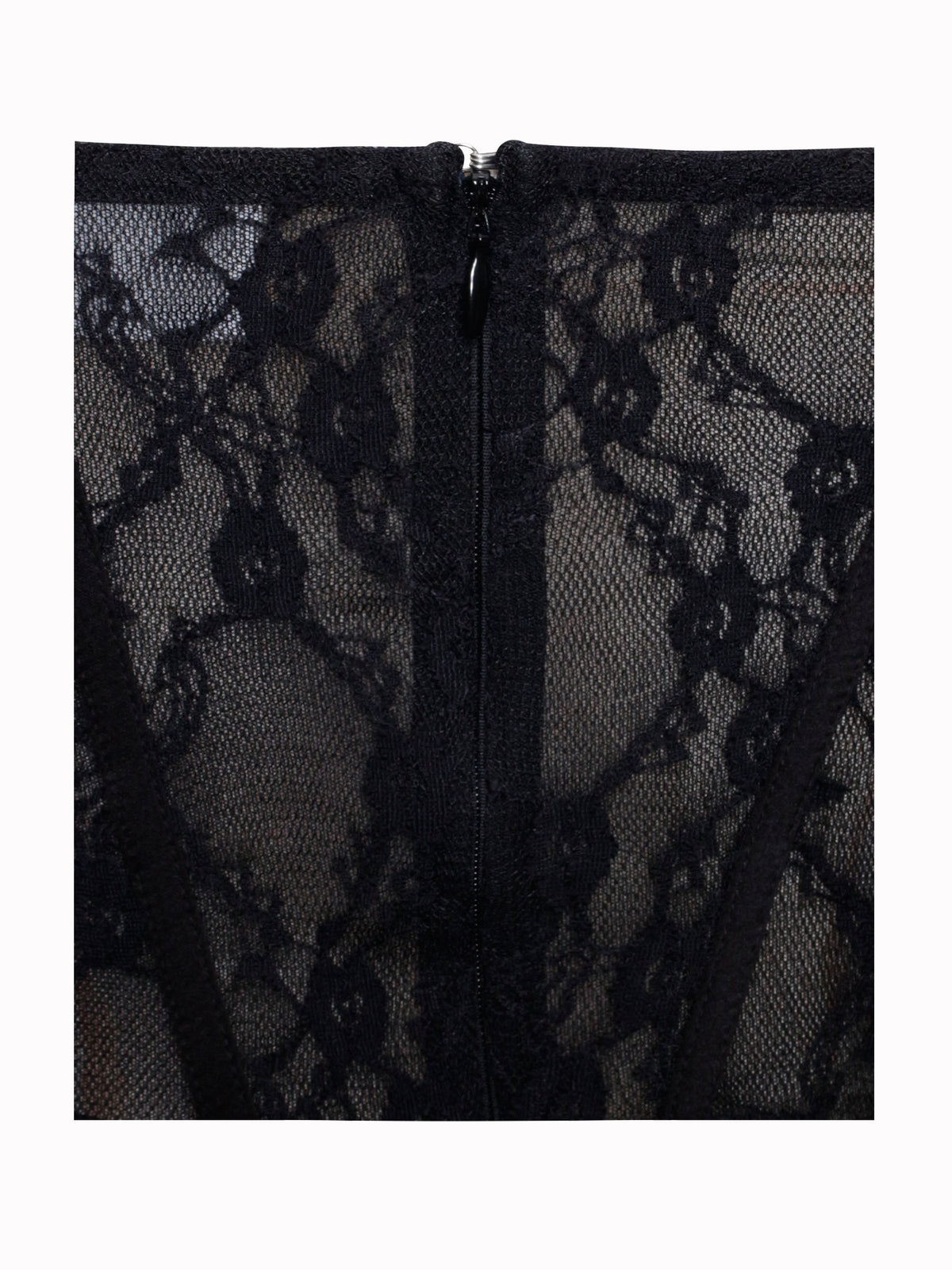 Quennell Black Lace Charming Corset Maxi Dress