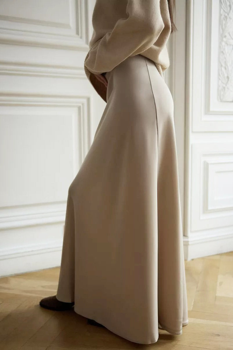 High Waist Satin Bodycon Mermaid Maxi Skirt