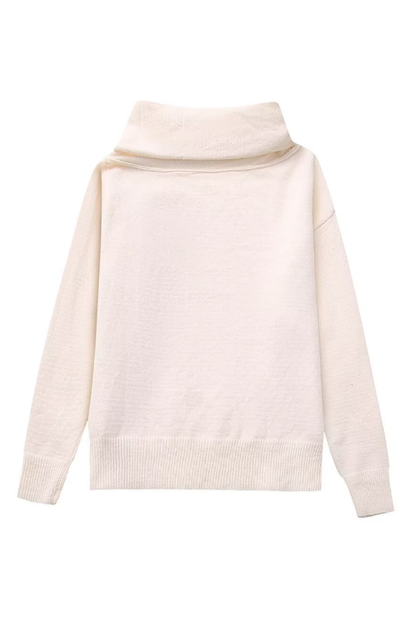 Off-shoulder Casual Loose Knit Sweater
