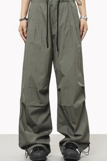 Relaxed Fit Drawstring Waist Cargo Pants