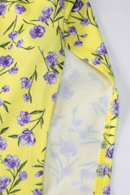 Slit Backless Slim Strap Floral Dress