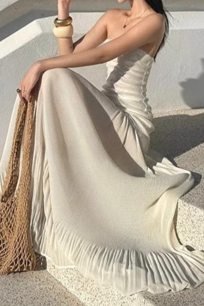 Heavy Sequin Strapless Maxi Prom Dress