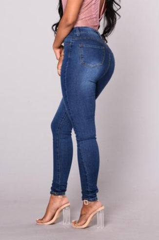 Slimming Stretch High Waist Skinny Jeans
