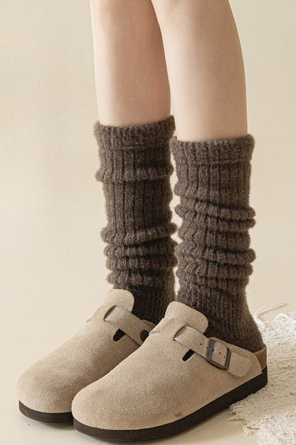 Foot Stirrup Cozy Ribbed Leg Warmers