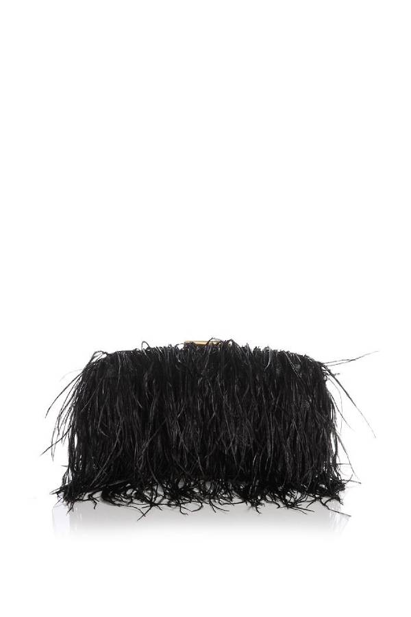 Ostrich feather chain crossbody bag