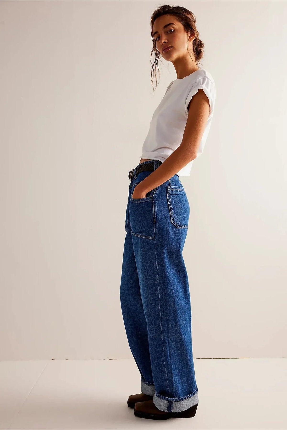 Vintage Washed Wide Leg Jeans