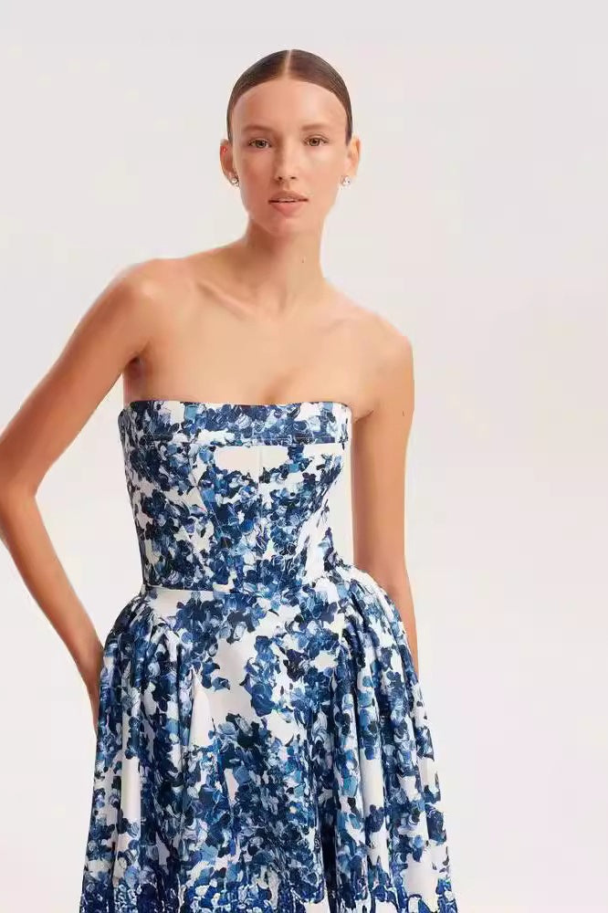 Structured Off Shoulder Maxi Prom Dress