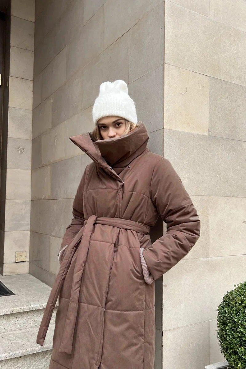 Cotton Padded Stand Collar Long Warm Loose Overcoat