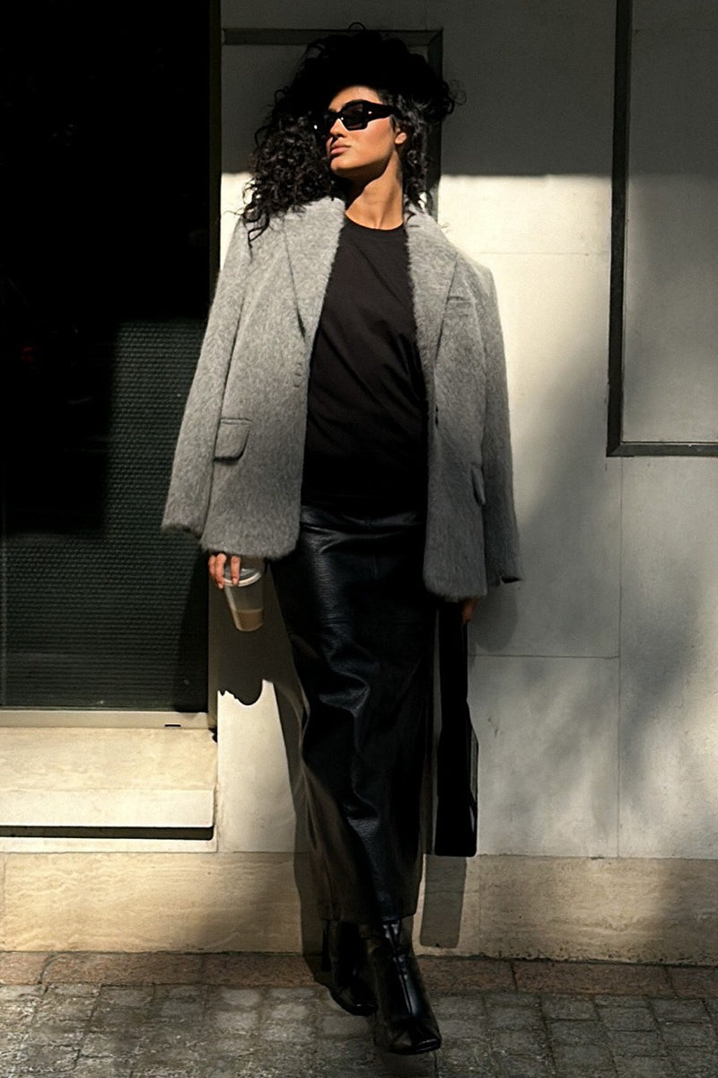 Soft Pile Notch Collar Coat