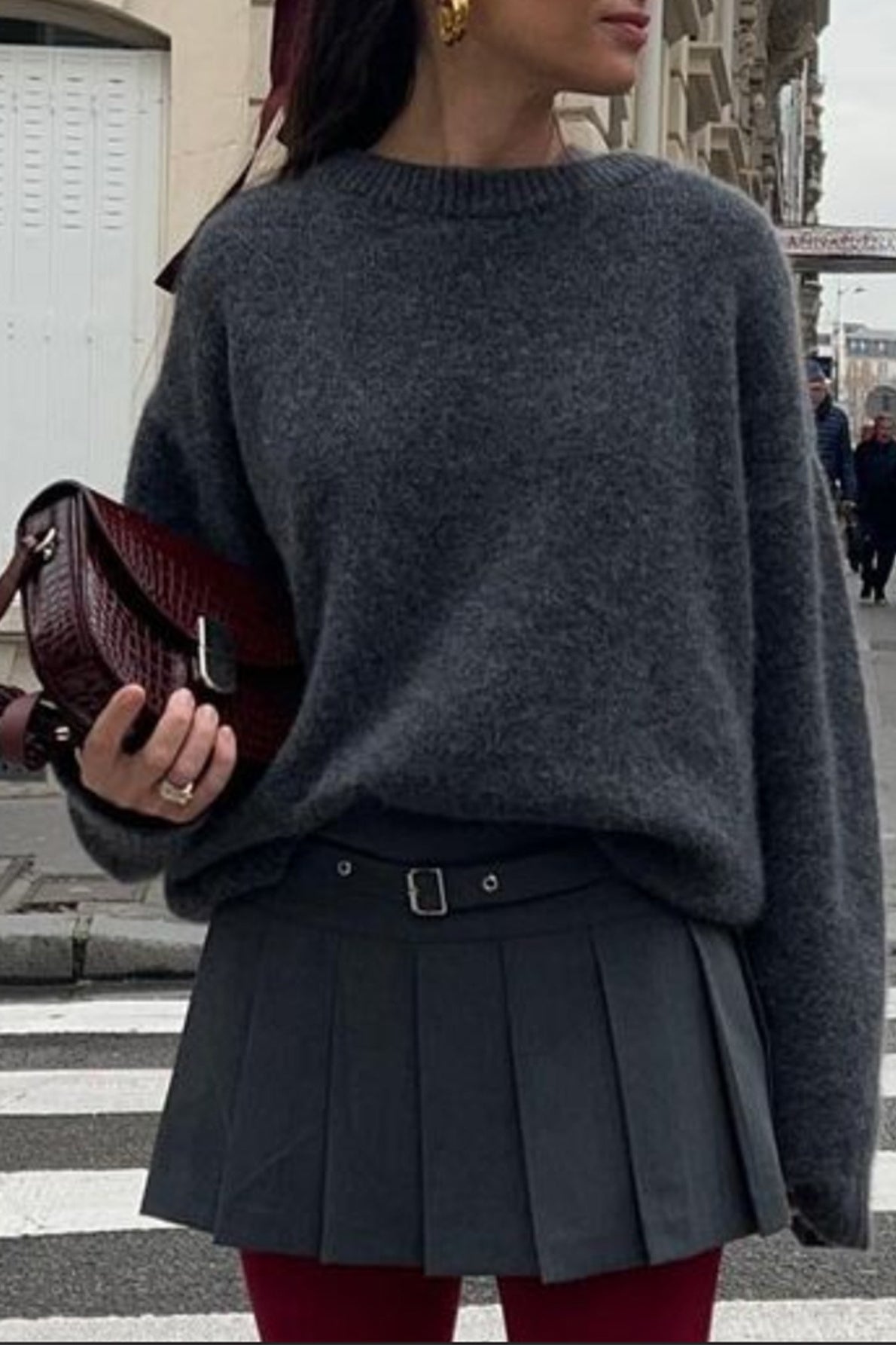 Plain Ribbed Long Sleeve Sweater