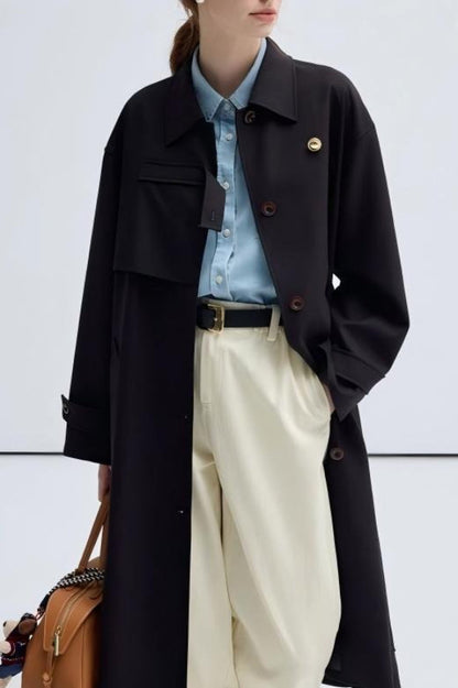 Midi Intellectual Trench Line Overcoat