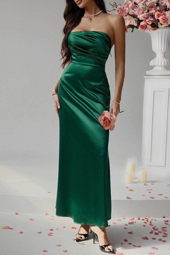 Solid Bustier Bodycon Gown Formal Dress