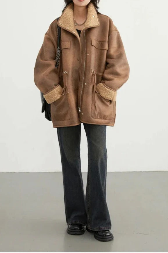 Reversible Stand Collar Puffer Jacket
